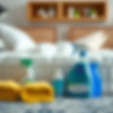 Commercial Cleaning Products Commercial mattress cleaning products arranged