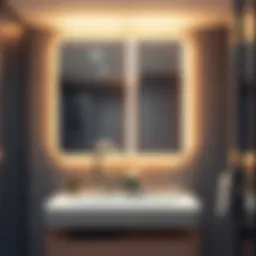 Sleek modern mirror lighting installation in a stylish bathroom