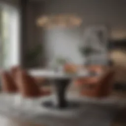 Sleek modern dining table with elegant chairs