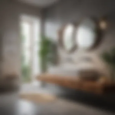 Sustainable materials and innovative accessories in a stylish bathroom arrangement.