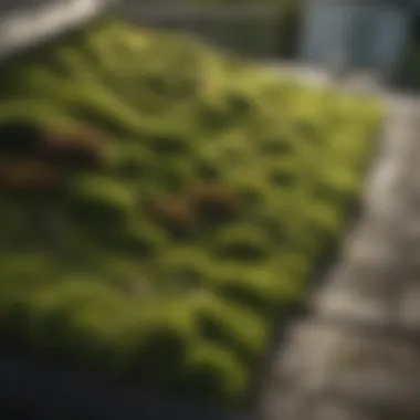 Lush green moss covering a rooftop