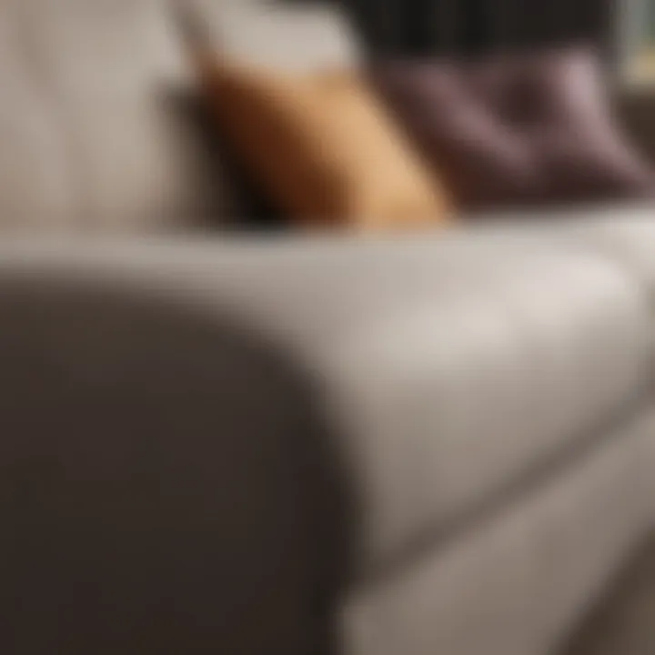 Close-up of high-quality fabric on a comfortable sofa