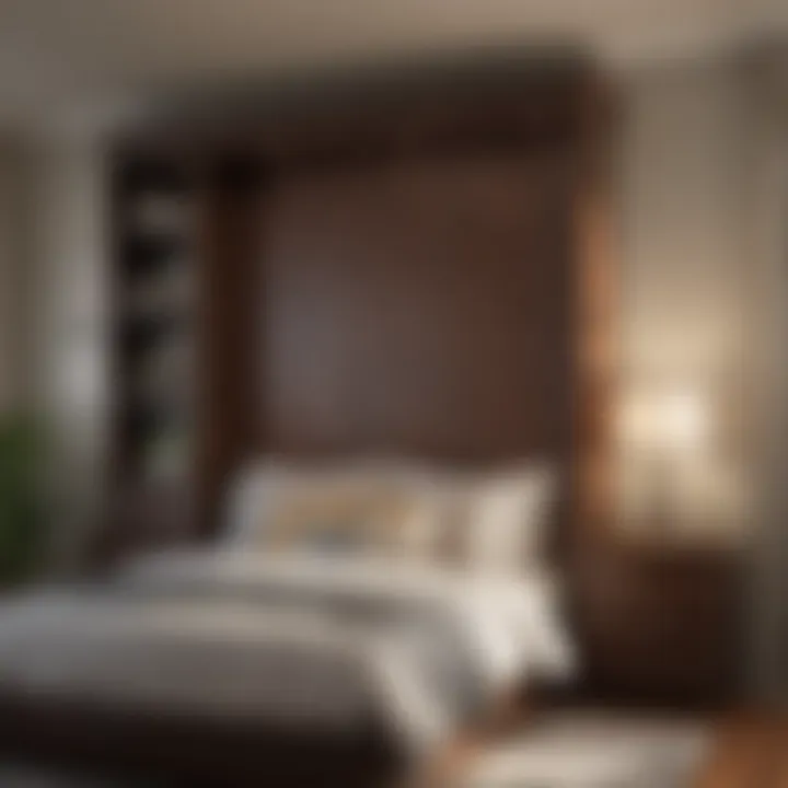 Close-up of high-quality materials used in murphy bed construction