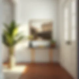 Elegant narrow table enhancing hallway decor