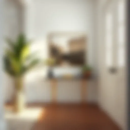 Elegant narrow table enhancing hallway decor