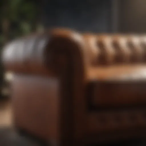 Luxurious leather sofa with natural conditioner applied