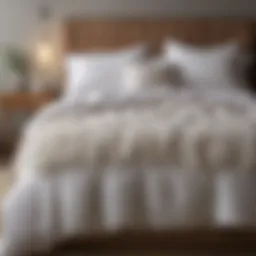 Luxurious fluffy down duvet displayed on a neatly made bed