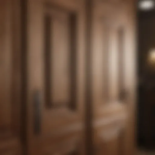 Elegant wooden cupboard doors showcasing a rich finish