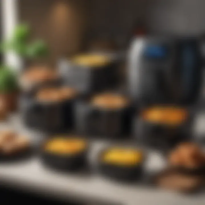 Illustration of various dishes cooked in the Ninja Dual Basket Air Fryer