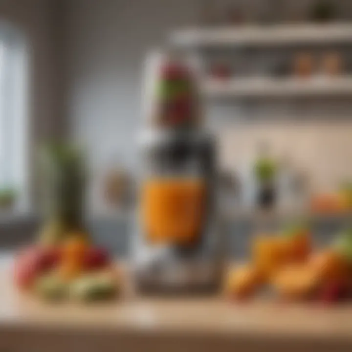 Juicing fresh fruits with the Nutri Bullet Juicer demonstrating its efficiency