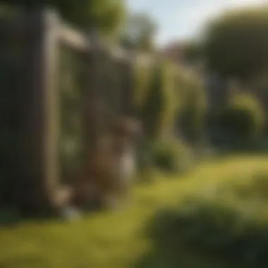 A beautiful garden with a decorative fence, ideal for pet owners