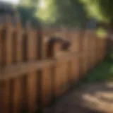 A sturdy wooden fence providing secure boundaries for dogs