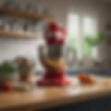 A well-organized kitchen showcasing a KitchenAid mixer