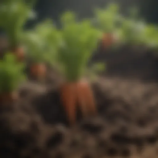 Nutrient-rich potting soil ideal for carrots