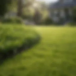 Lush green lawn during early spring