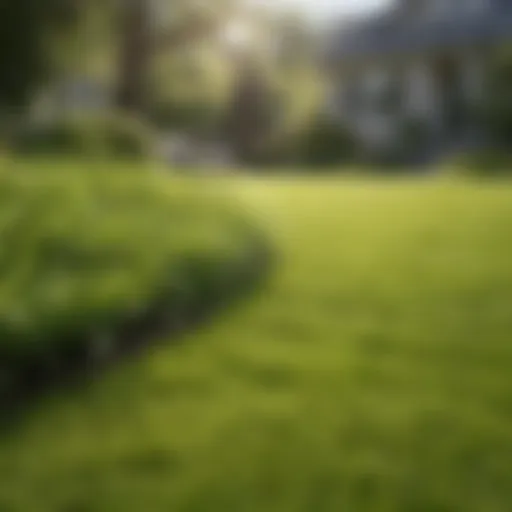 Lush green lawn during early spring