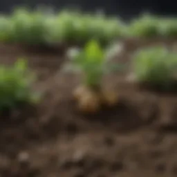 Healthy potato plants thriving in nutrient-rich soil
