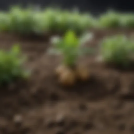Healthy potato plants thriving in nutrient-rich soil
