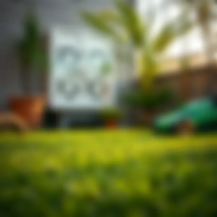 Maintaining Your Overseeded Lawn Healthy lawn post-overseeding with visible maintenance tips