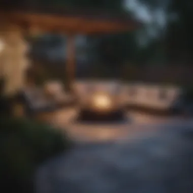 Social Spaces: Gathering Around the Fire Stylish patio arrangement with a fire pit and ambient lighting
