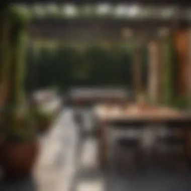 Versatile Spaces: Dining and Leisure Combined Functional patio setup combining dining and relaxation areas