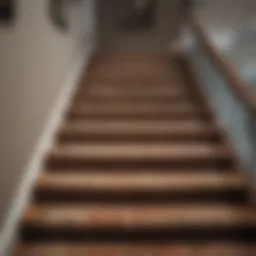 Elegant patterned carpet enhancing a stairway ambiance