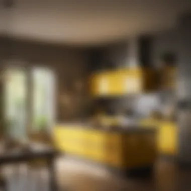 Vibrant kitchen adorned with bold yellow accents