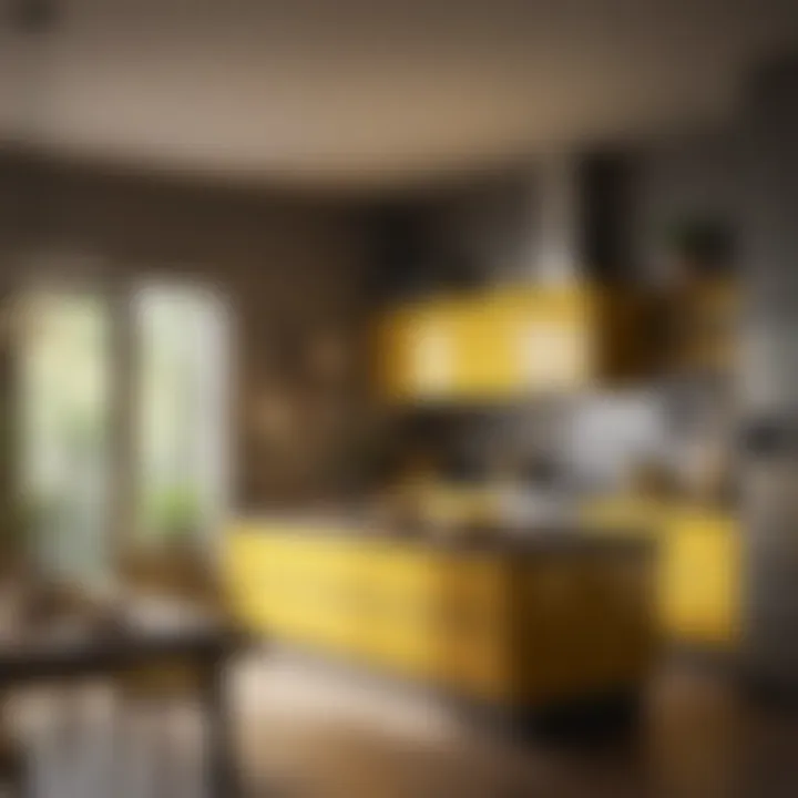 Vibrant kitchen adorned with bold yellow accents
