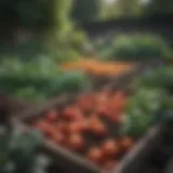 Lush raised garden bed filled with vibrant vegetables