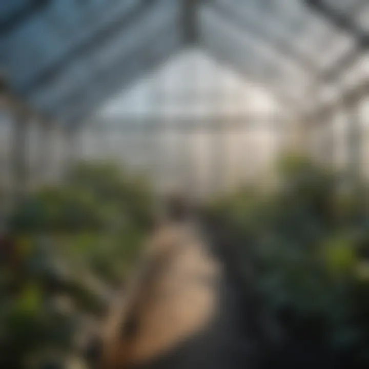 A greenhouse providing a warm environment for plants during frost