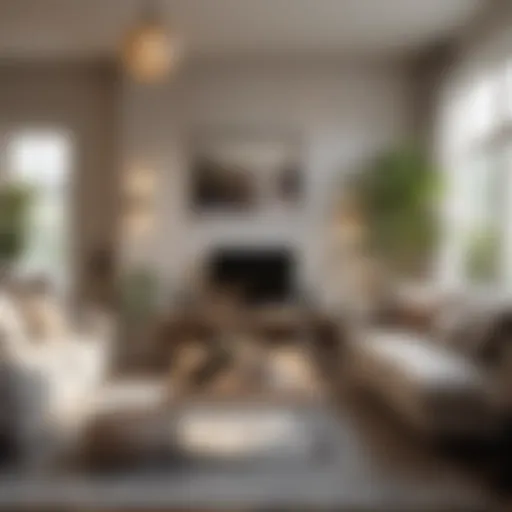 Cozy living room with neutral tones and soft textures