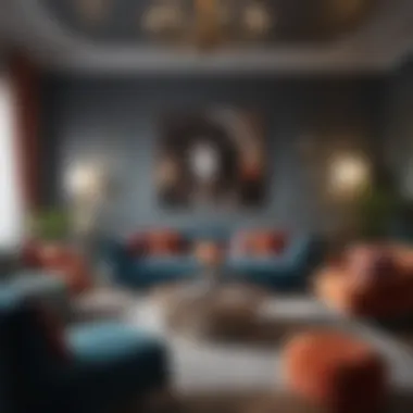Elegant living room featuring a bold color palette