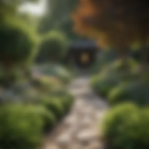 A beautifully landscaped garden showcasing various plants and design elements
