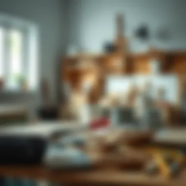 Clean and organized workspace with painting tools