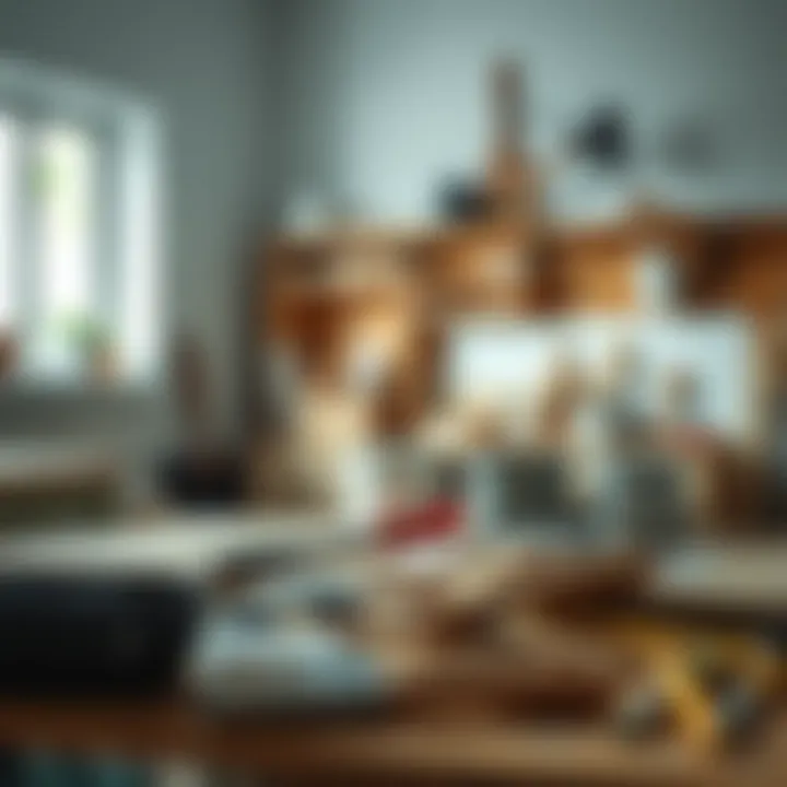 Clean and organized workspace with painting tools