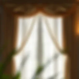 Elegant fabric draping over a large window