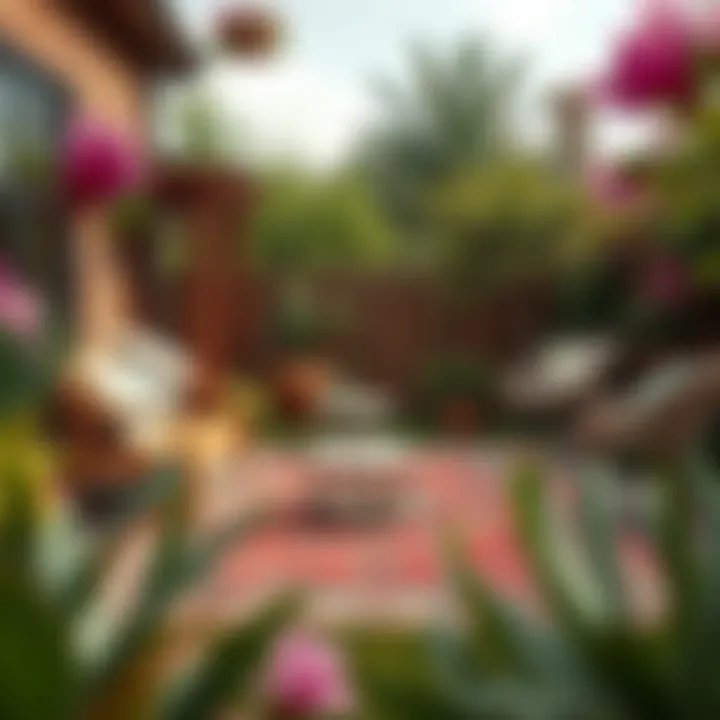 Enhancing Garden Aesthetics with a Beautiful Outdoor Rug Beautifully designed outdoor rug in garden