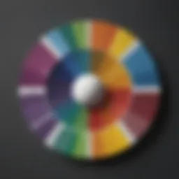 A color wheel showcasing various paint shades