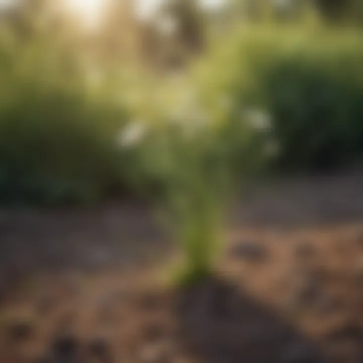 Weeds thriving in a West Texas garden