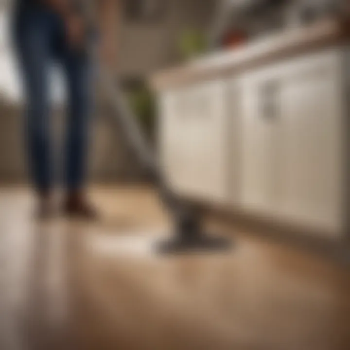 A self-working vacuum efficiently cleaning under furniture