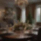 Elegantly set dining table with Christmas decorations