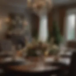 Elegantly set dining table with Christmas decorations
