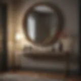 Chic small foyer with a stylish console table and decorative mirror