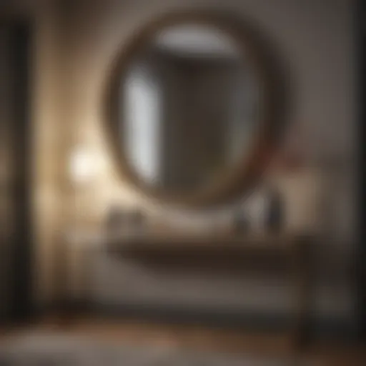 Chic small foyer with a stylish console table and decorative mirror