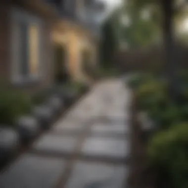 Stylish stone pathway leading to the entrance