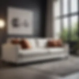 Elegant sofa with zip-off cover in a modern living room setting