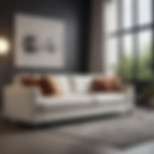 Elegant sofa with zip-off cover in a modern living room setting