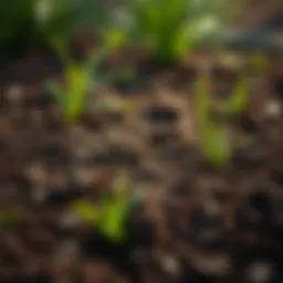 Freshly prepared soil for grass seed planting