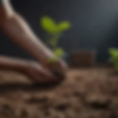 Seed Planting Techniques Gardener carefully planting seeds in prepared soil