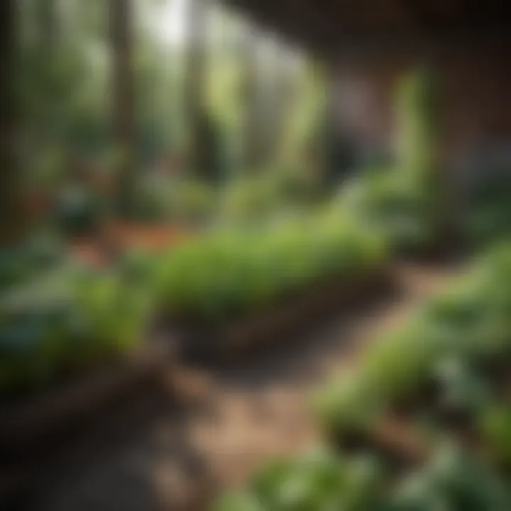 Lush vegetable garden with healthy seedlings